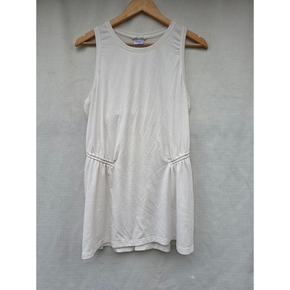 Athleta Cream Cinched Empire Waist Sleeveless Tank Top 533375-01 Large